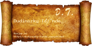 Dudinszky Tünde névjegykártya