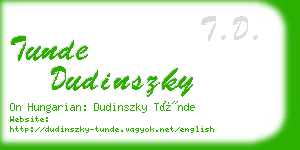 tunde dudinszky business card